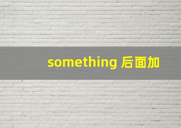 something 后面加